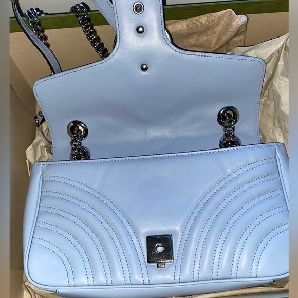 Gucci Marmont Chain Shoulder Bag in Blue - Picture 3 of 5